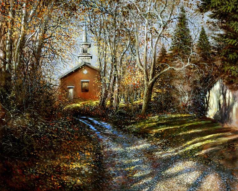 fall abandoned lutheran chruch